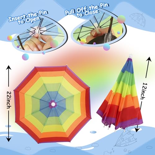 Arcimatto 4 Pack Umbrella Hats - Hands-Free Sun & Rain Protection