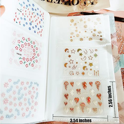 Zoance 102 Sheets Nail Art Stickers & Storage Book Set - 5200+ Designs for DIY Manicure