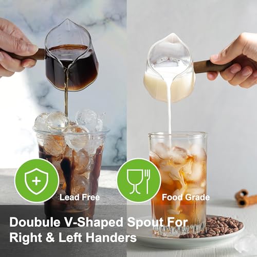 Joeyan 6 oz Borosilicate Glass Measuring Cup with Double Spouts