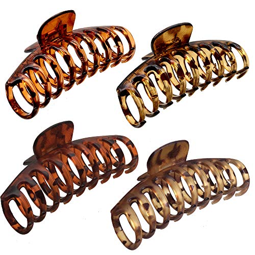 OWIIZI Large 4.3" Hair Claw Clips - Matte Leopard Design (Style 2)