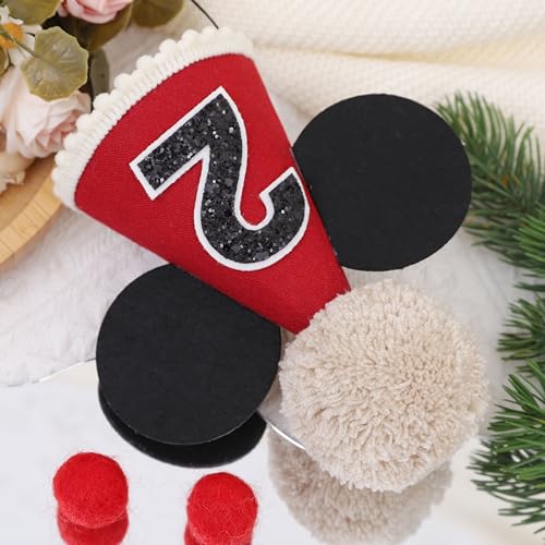 Mouse Birthday Hat for 2nd Birthday - Red & Black Party Hat