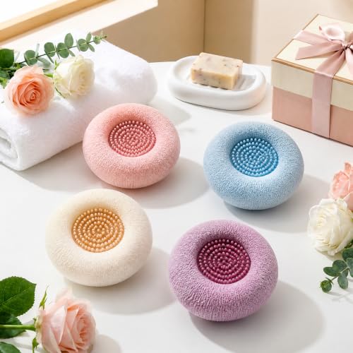 4-Pack Silicone Bath Ball Sponge Set for Gentle Exfoliation