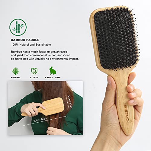BESTOOL Hair Brush, Boar & Nylon Bristle Brush for All (Women, Men,
