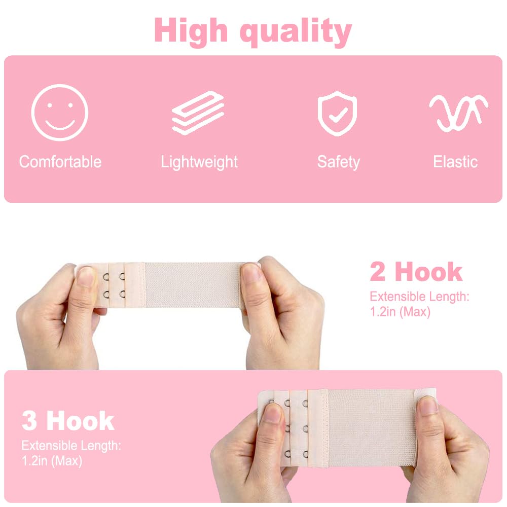 Women's Comfortable Bra Extender, Soft Bra Extension Strap with Storage Case for all Bra Brassiere Models, Elastic Lady's Bra Extender