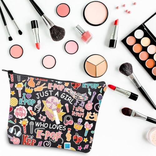 K-Pop Makeup Bag - Just A Girl Who Loves K-Pop Cosmetic Travel Pouch