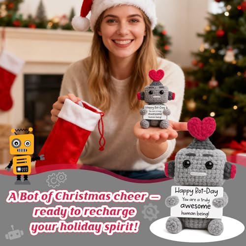 Handmade Crochet Robot Birthday Gift - Cute Geek Decor