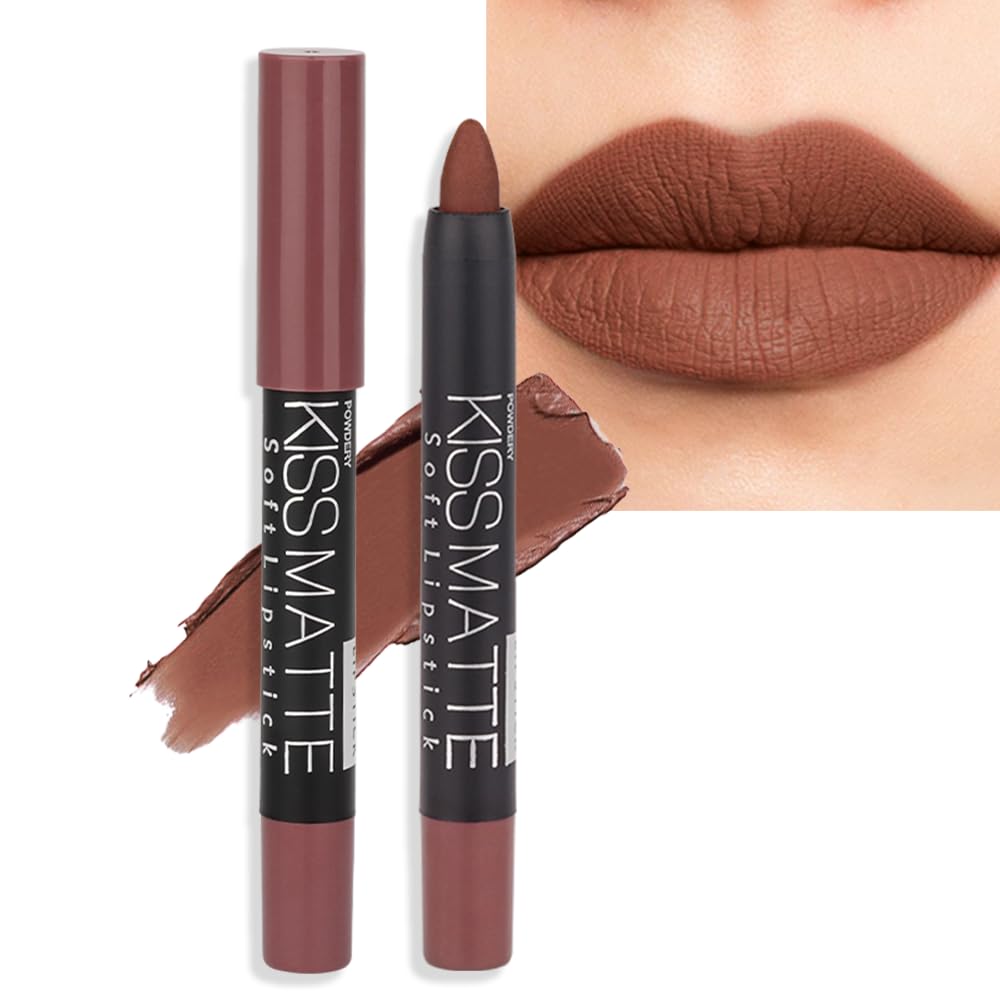 Matte Lipstick - Long-Lasting Velvet Lip Crayon with Waterproof Formula | Smooth Lightweight Lip Color, 08