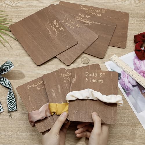 7 Pack Wooden Head Band & Hair Bow Size Measuring Boards for DIY Crafts