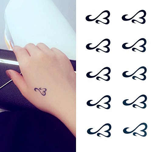 Cute Heart Temporary Tattoo Set of 2 - Hand or Body Design