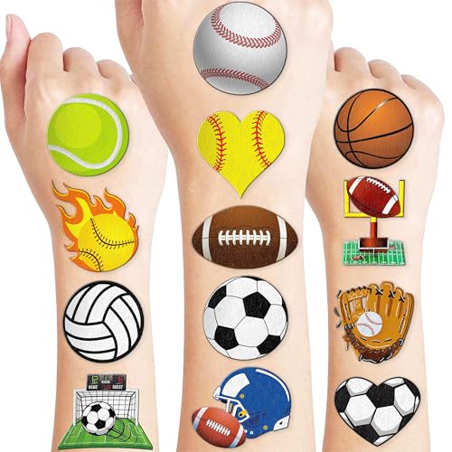 60 PCS Sports Ball Temporary Tattoos for Kids - Birthday Party Favors