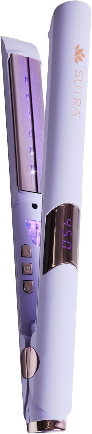 SUTRA Ultra Violet Flat Iron - 1” Infrared Ceramic Hair Straightener with Ionic Technology | Digital Temp Control to 450°F