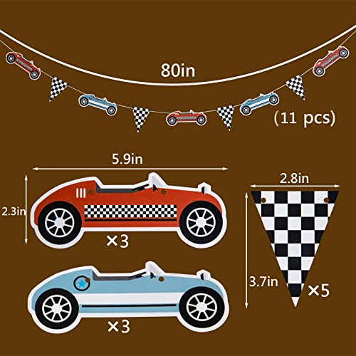 Retro Race Car Birthday Banner - Racing Party Decoration