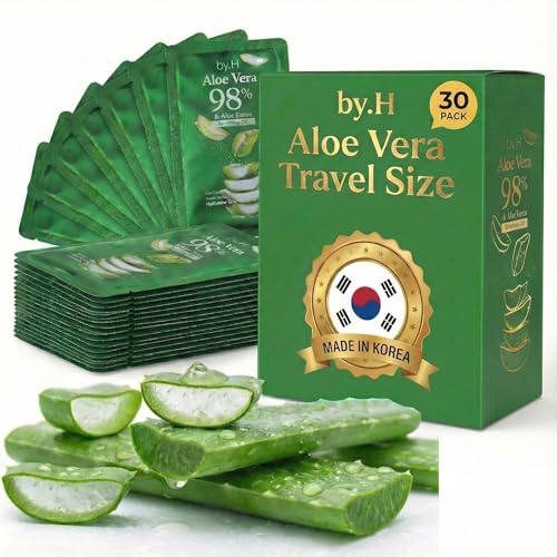 by.H TSA-Friendly Aloe Vera Gel Packets - 30 Mini Organic Travel Pouches