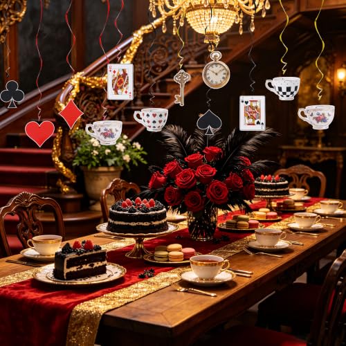 Wonderland Tea Party Decorations - 22Pcs Pre-Strung Garland
