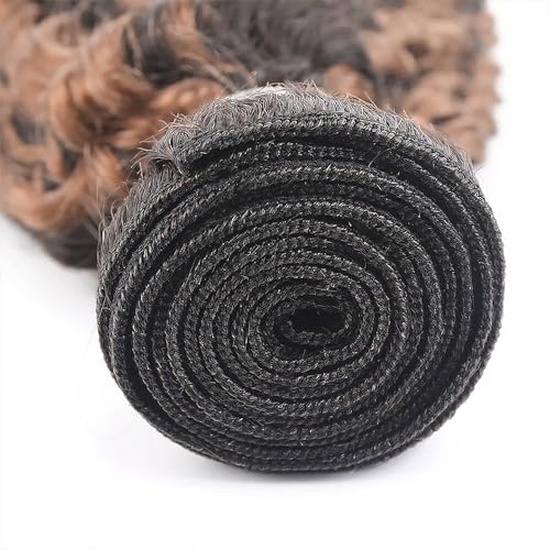 JUIOKAOO 1B30 Curly Wave Human Hair Bundle 24 Inch - Ombre Brown