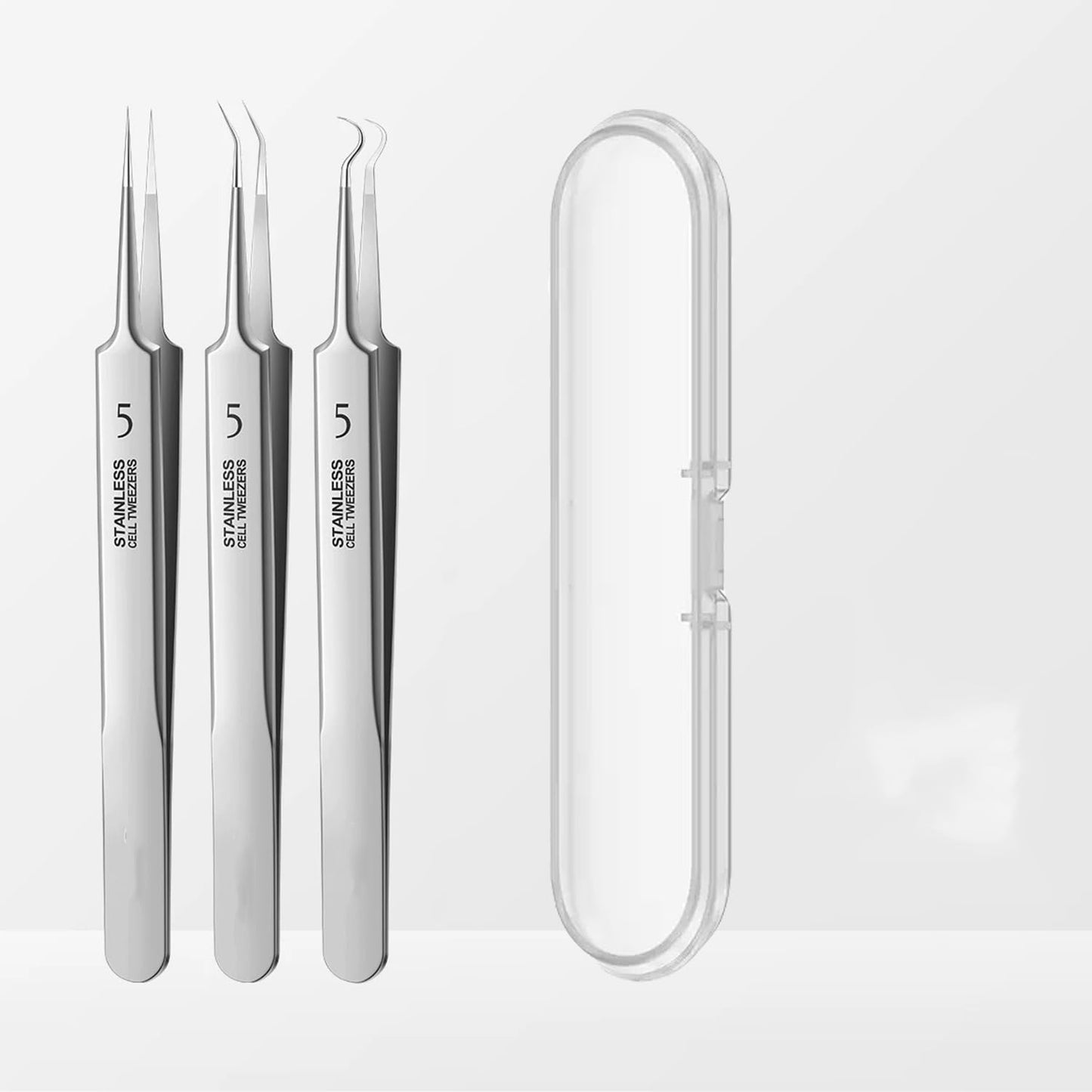 Blackhead & Acne Removal Tool Set 3PCS Professional Stainless Steel Blackhead Tweezers, Extractor for Removing Pimples and Acne on Face