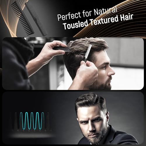 SalonSilk Medium 5-Piece Men Hair Brush & Styling Comb Set - Professional Grooming Tools