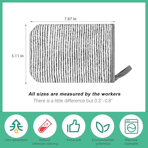 PHOGARY 8 Pack Microfiber Wash Mitts for Face & Body Care