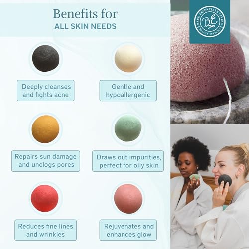 Bare Essentials Living Konjac Sponge Set - 10 Pack Natural Exfoliating