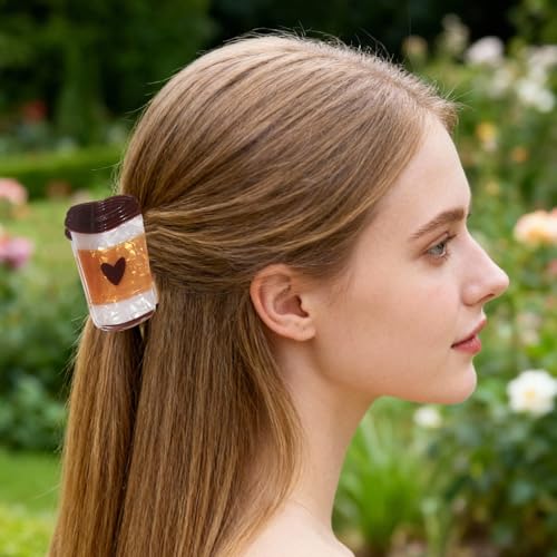 Coffee Drink Themed Acrylic Claw Clips for Women - Non-Slip Hold