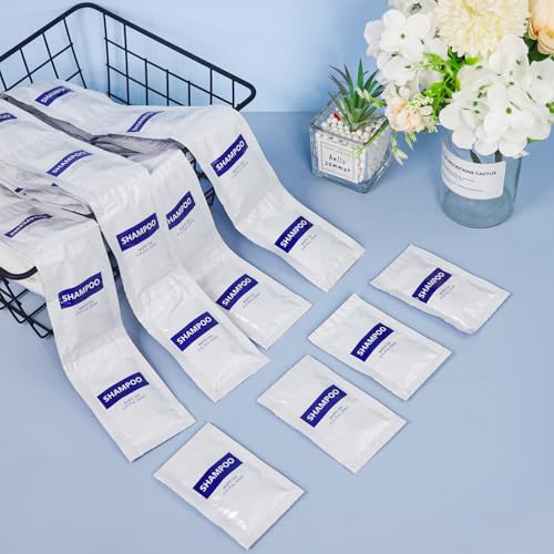100 Pack Travel Size Shampoo Sachets - 10ml Single Use White Tea Scent