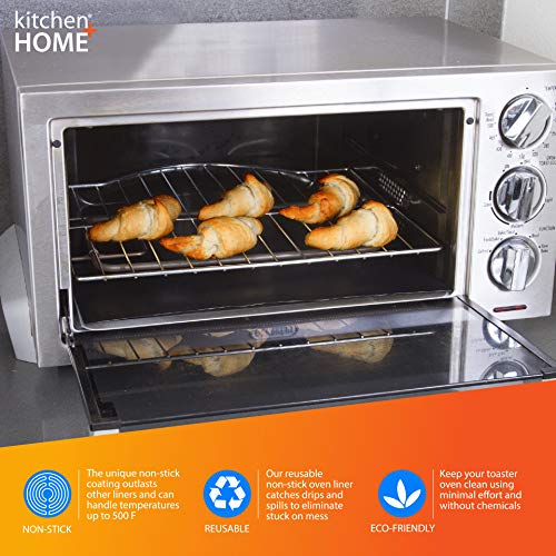 Heavy Duty Toaster Oven Liner - Non-Stick & Reusable, 2 Pack
