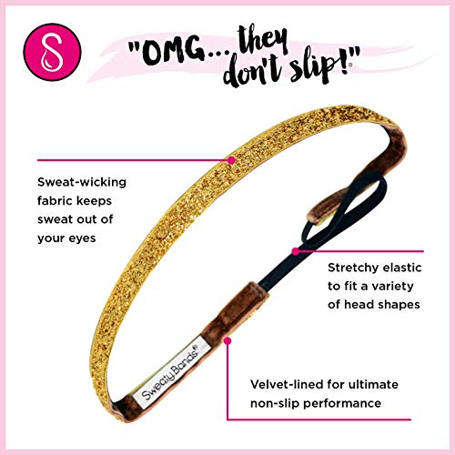 Sweaty Bands Viva Diva Pink 1 Inch No-Slip Velvet Lined Headband