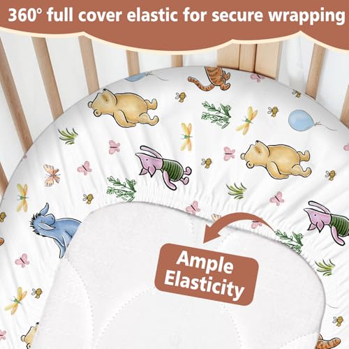 Winnie Bassinet Sheet - Soft Fitted Crib Sheet for Babies, 32x16 Inch