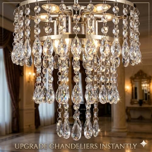 HOHIYA 30PCS Clear Crystal Icicle Christmas Ornaments