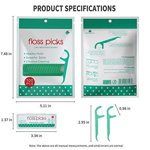 Mint Flavored Dental Floss Picks - 400 Count with Travel Case