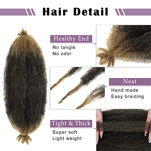 12 Inch Springy Afro Twist Hair - 8 Packs T27# Marley Twist Extensions