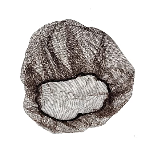 Disposable Honeycomb Nylon Hair Nets - 28 Inch, 100 Count, Brown