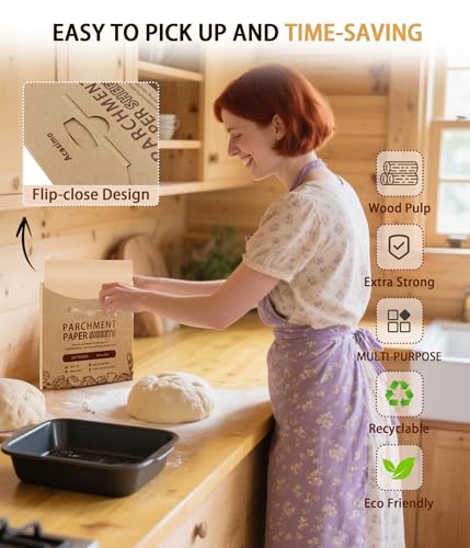 Acasimo Precut Parchment Paper Sheets 9x9in - 200PCS Non-Stick