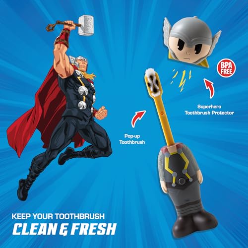 Brush Buddies Marvel Thor Kids Toothbrush with Travel Cover