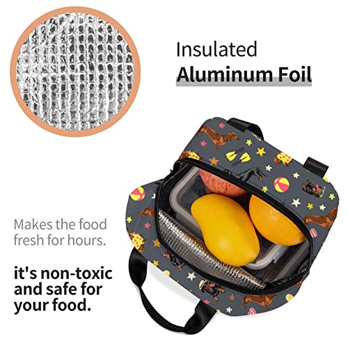 Dachshund Portable Lunch Tote Bag - Insulated & Reusable for Work, Travel, Picnic