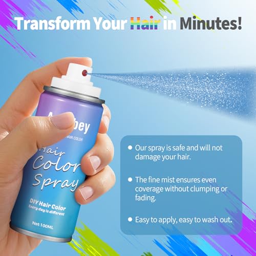 Blue Temporary Hair Color Spray for Parties & Halloween