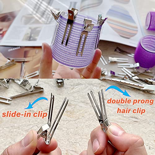 TseroFay 65 Pcs Small Double Prong Metal Hair Clips for Styling & Dreadlocks