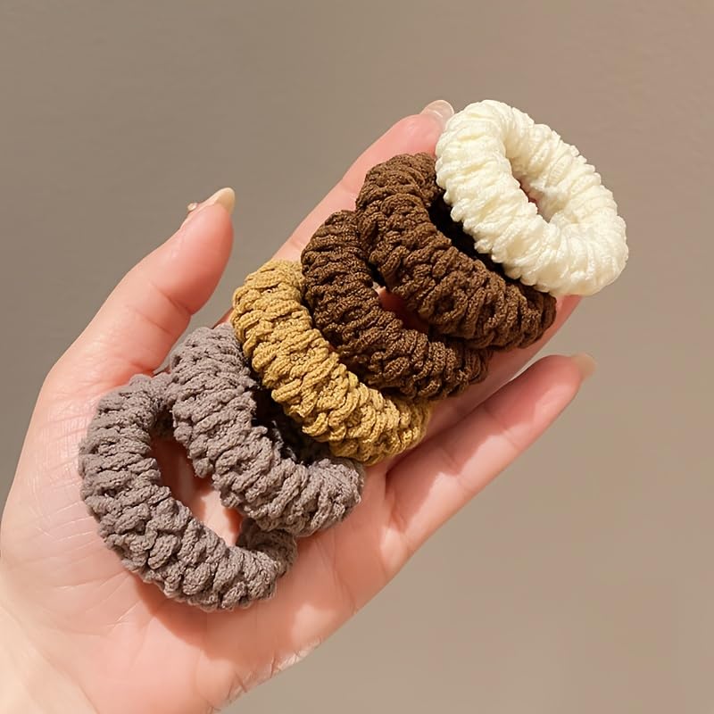 Thick & Durable Hair Ties for Women - High Elasticity Solid Color Ponytail Holders | 6pcs Set