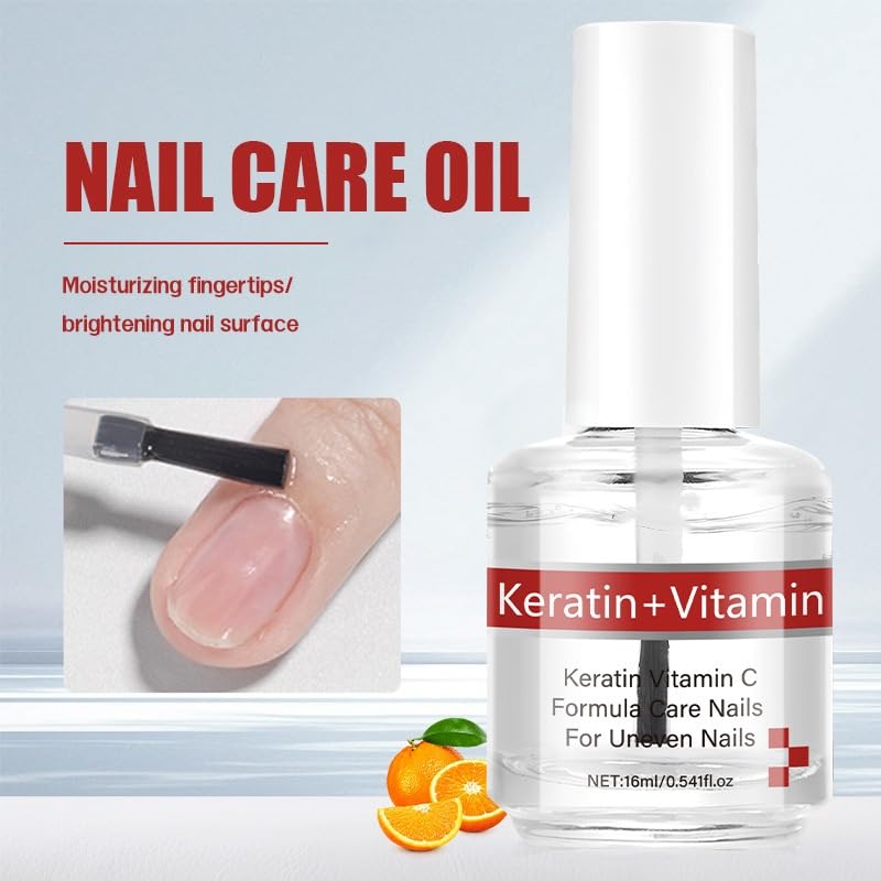 Keratin Nail & Cuticle Oil - Strengthening Moisturizer with Vitamins C | Deep Hydration for Nail Growth