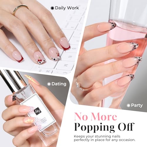 UNA GELLA Solid Nail Glue Gel 15ml Lamp Curing Needed Solid Soak Off U V/LED Lamp Required Super Strong Glue for Fake Acrylic Soft Gel Nail Tips Press On Nails Art Extension