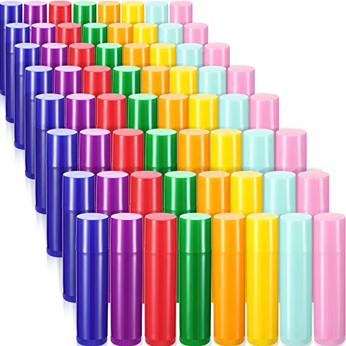 64 Pcs Red Lip Balm Tubes 5ml Empty Refillable Rotatable