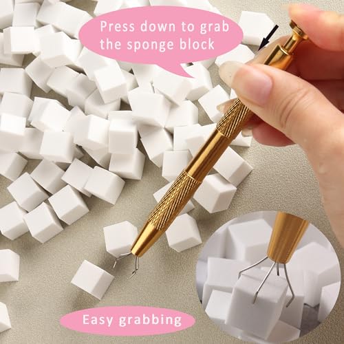 150pcs Mini Nail Sponges for Ombre with Grabbing Pen – FSpronail