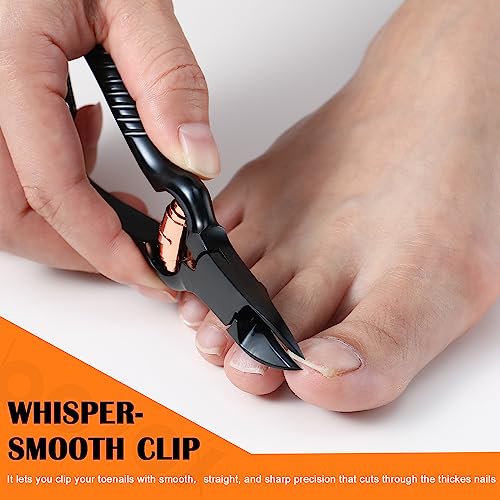 BEZOX Large Black Podiatrist Toenail Clippers for Seniors - Heavy Duty & Precise