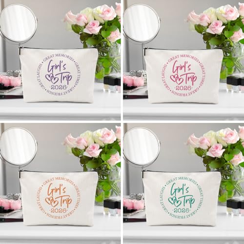 Cotton Linen Makeup Bag - Travel Toiletry Organizer & Gift for Women