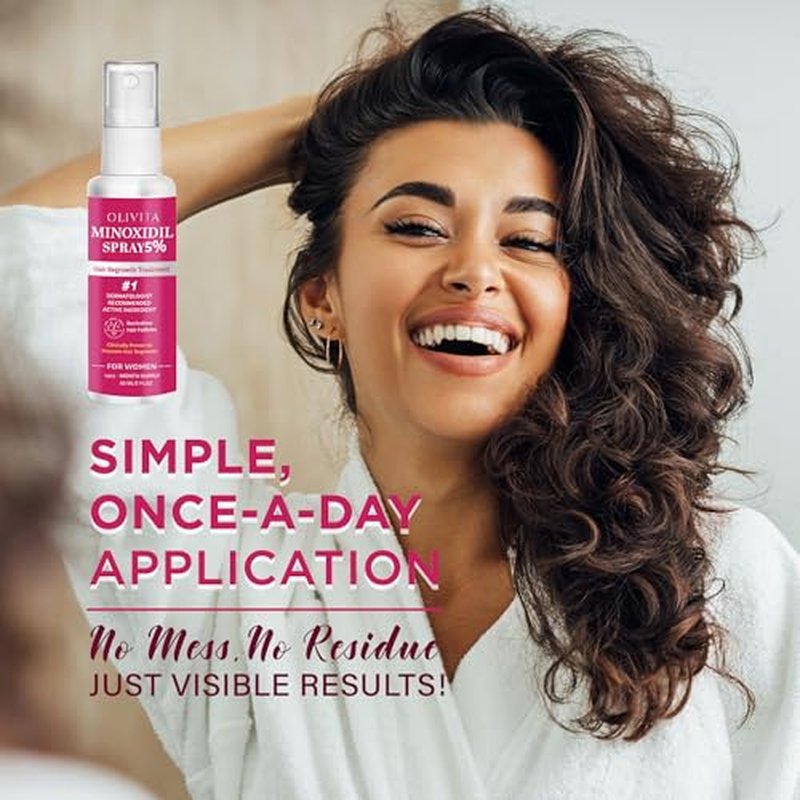 5% Minoxidil Spray for Women Hair Growth: Extra Strength Hair Regrowth Treatment ? Revitalize Hair Follicles & Regrow Thicker, Fuller Hair ? Hair Loss Solution - 2 Packs