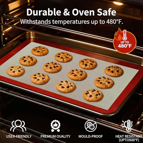 Silicone Baking Mats - 2 Pack Non-Stick Food Grade Oven Liners