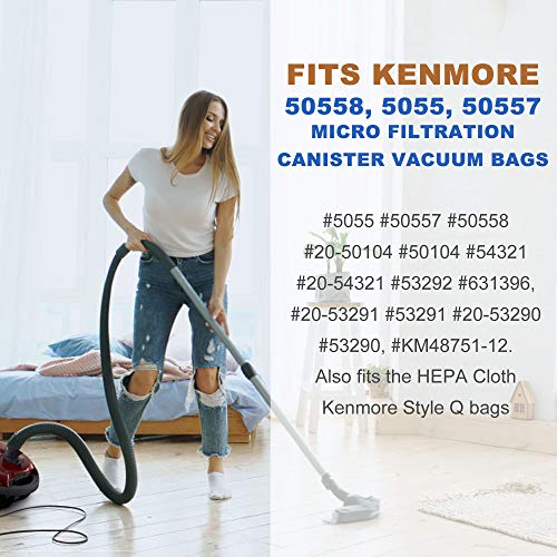 LotFancy Vacuum Bags HEPA Cloth - Set of 5 for Kenmore & Panasonic