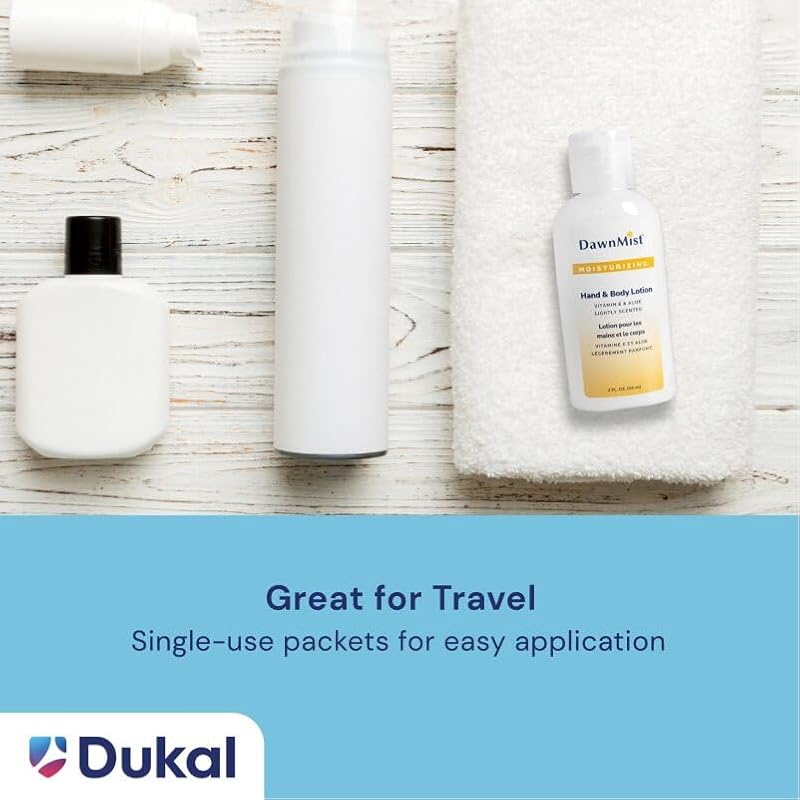DawnMist Travel Hand & Body Lotion Set – 5 Pack 2 oz Moisturizers with Cocoa Scent