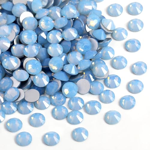 BEADSLAND Blue Opal Flat Back Crystal Rhinestones SS30, 288pcs Craft Jewelry