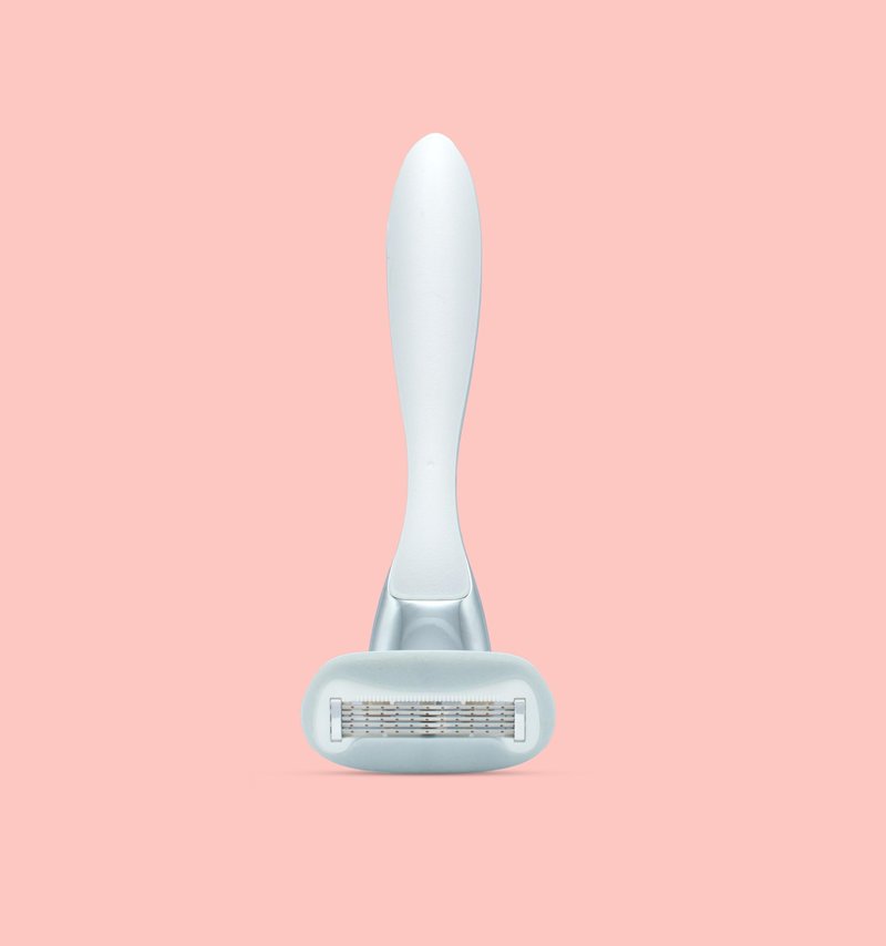 Riv Women's Luxury Razor Starter Kit — Weighted Handle, 5-Blade Cartridge System for Sensitive Skin, No Nicks, Moisturizing Strip — 2 Refills Included